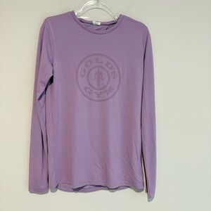 Gold’s Gym Long Sleeve Cut Out Back Shirt Purple‎ Size Medium